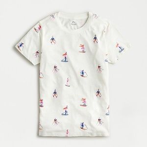 Skiers vintage cotton graphic T-shirt
